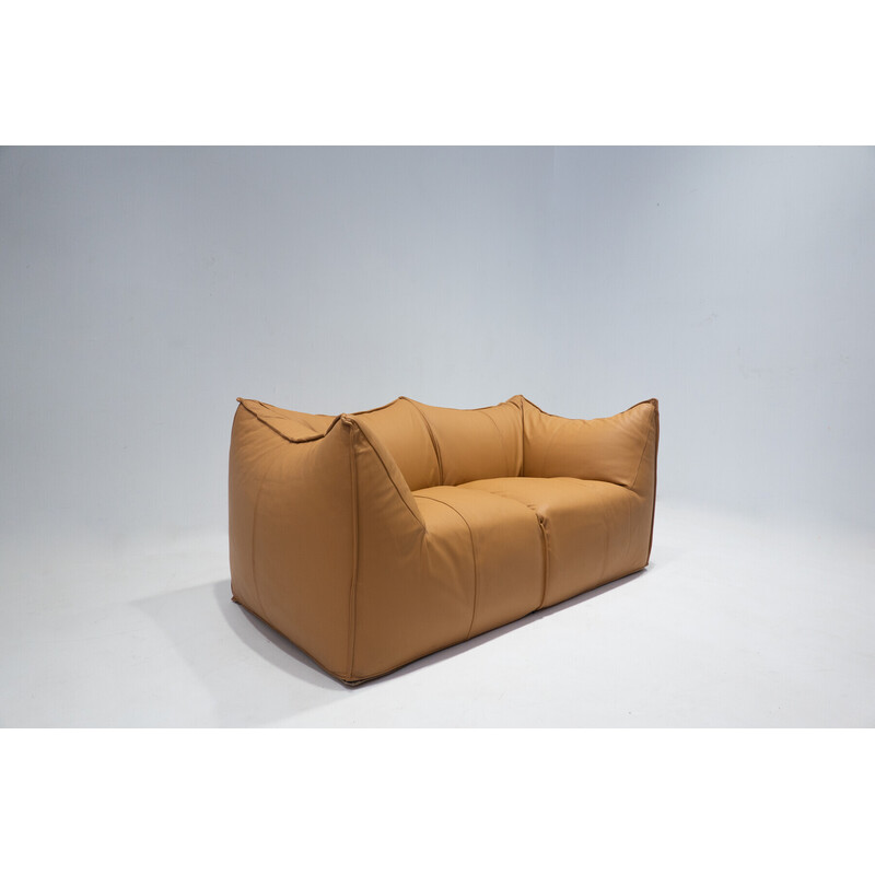 Vintage "Le bambole" sofa in cognac leather by Mario Bellini for B&B Italia, 1970s