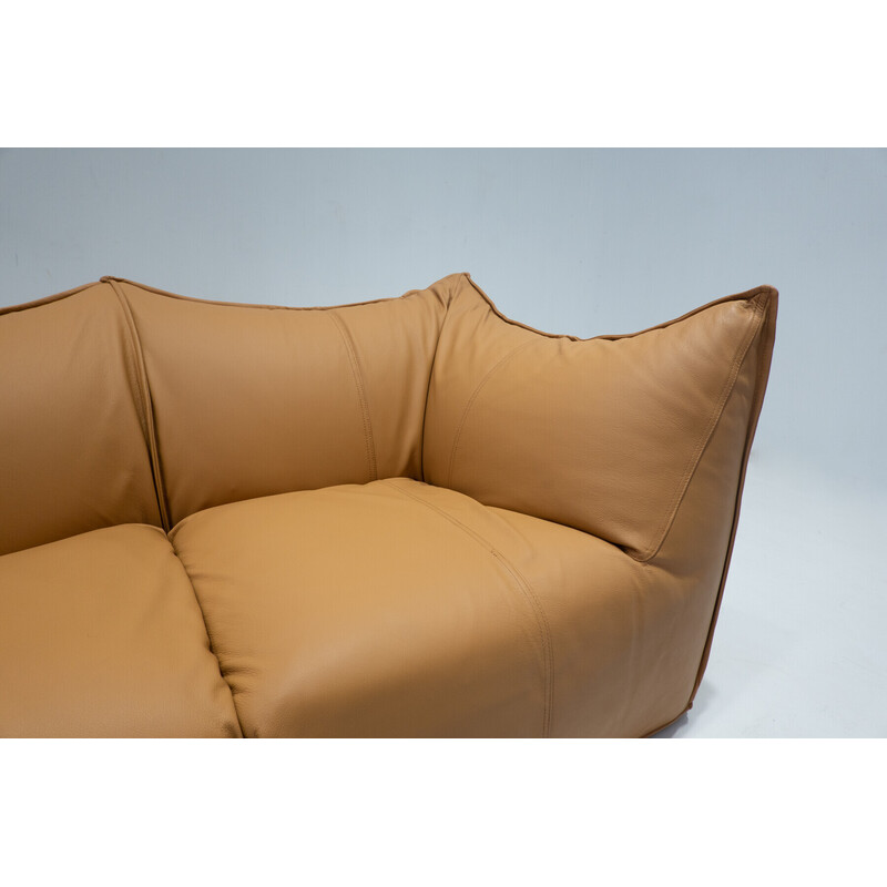 Vintage "Le bambole" sofa in cognac leather by Mario Bellini for B&B Italia, 1970s