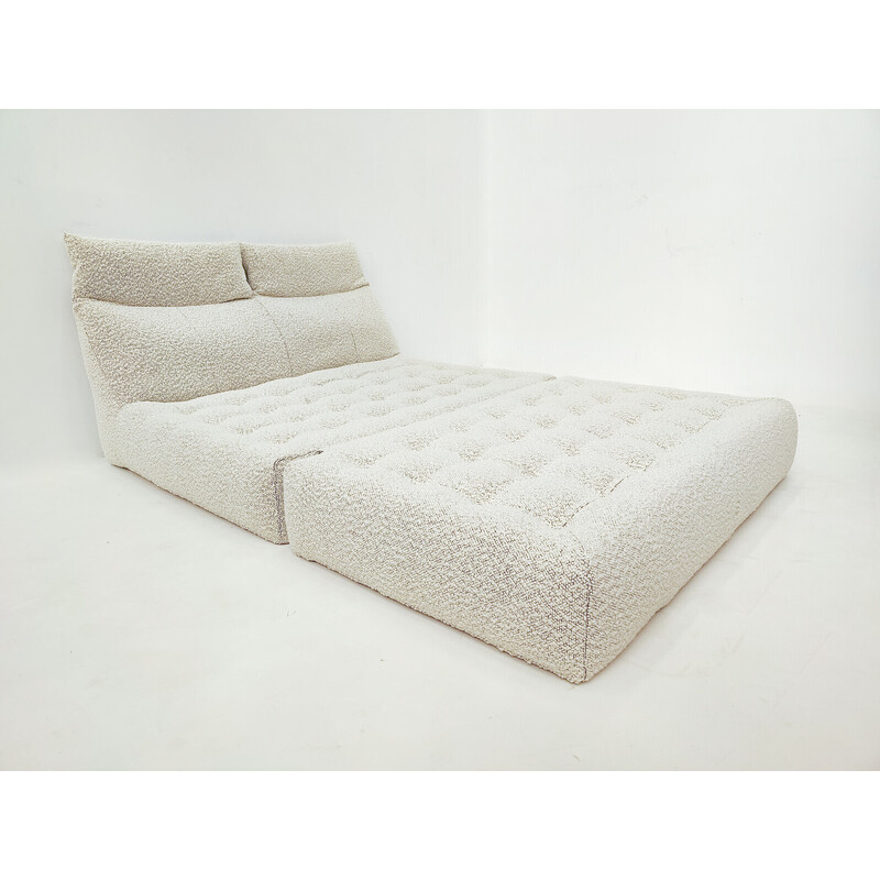 Vintage bed "Le bambole" in bouclé fabric by Mario Bellini for B&B Italia, 1970s