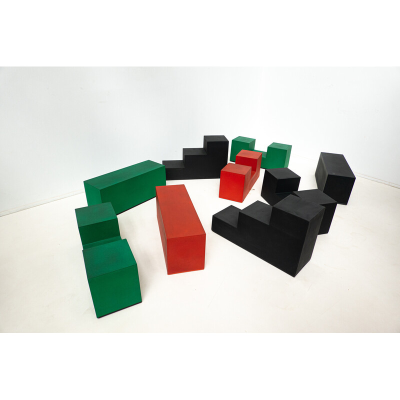 Set of 9 vintage "Gli scacchi" pieces by Mario Bellini for B&B Italia, 1970s