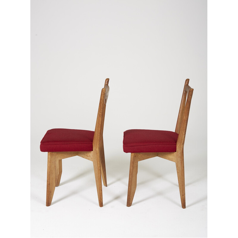 Pair of vintage oakwood chairs by Guillerme and Chambron for Votre Maison, 1960s