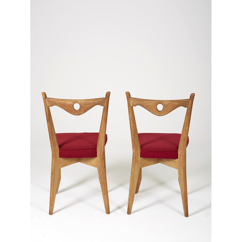 Pair of vintage oakwood chairs by Guillerme and Chambron for Votre Maison, 1960s
