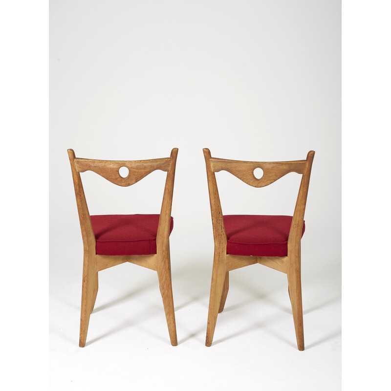 Pareja de sillas vintage de roble de Guillerme y Chambron para Votre Maison, 1960