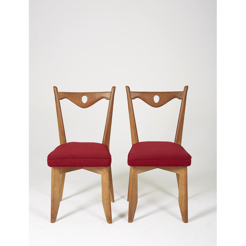 Pareja de sillas vintage de roble de Guillerme y Chambron para Votre Maison, 1960