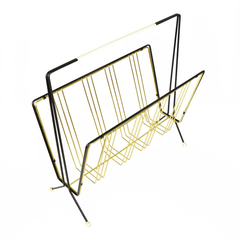 Vintage steel magazine rack, Germany 1960s