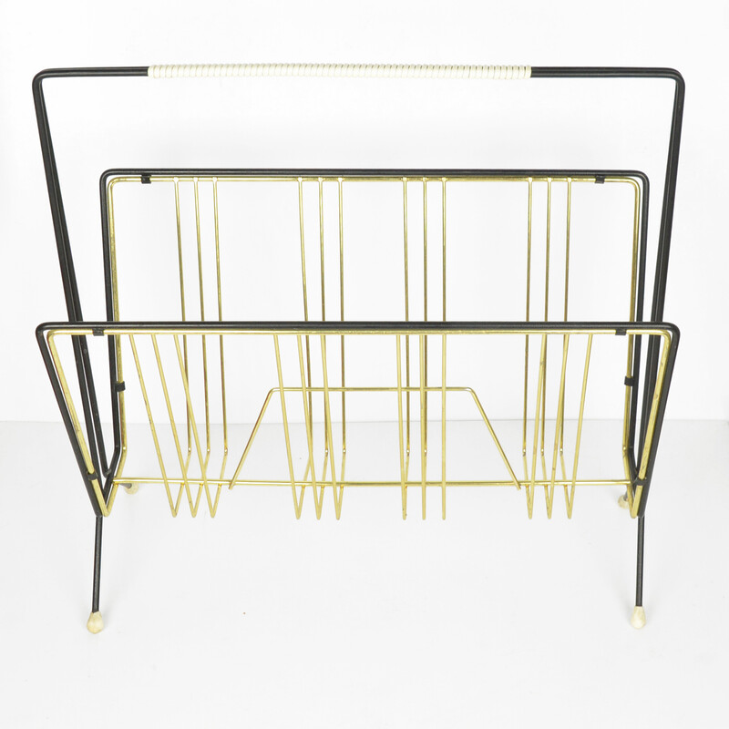 Vintage steel magazine rack, Germany 1960s