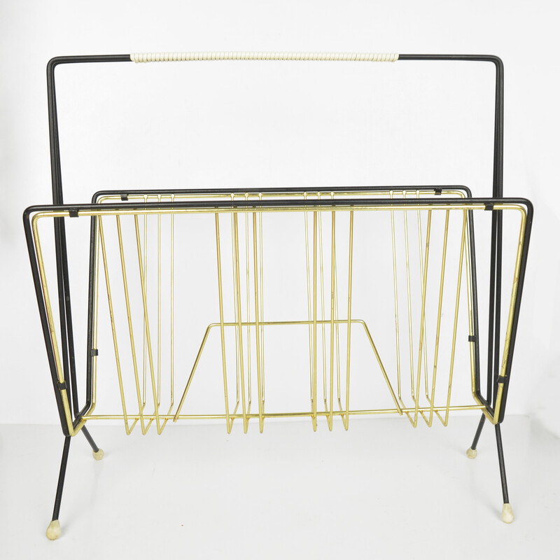 Vintage steel magazine rack, Germany 1960s