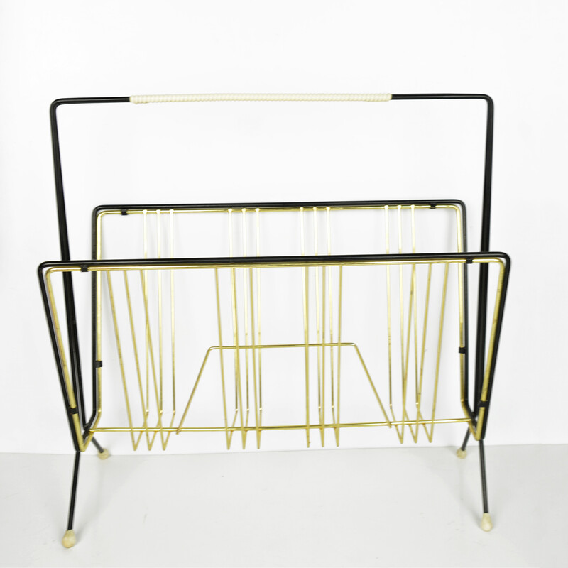 Vintage steel magazine rack, Germany 1960s