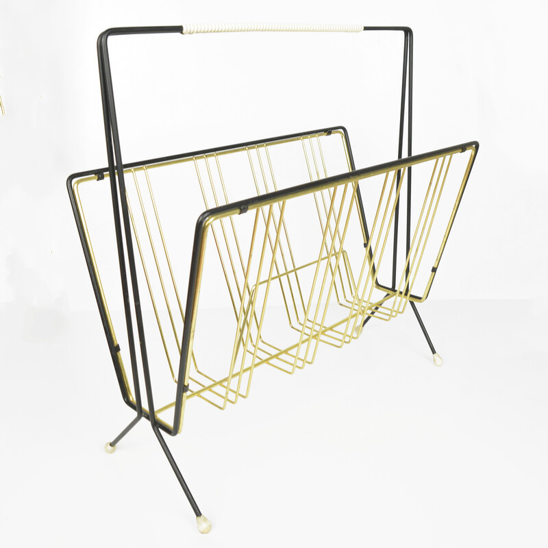 Vintage steel magazine rack, Germany 1960s