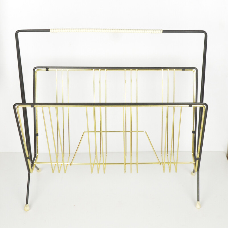 Vintage steel magazine rack, Germany 1960s