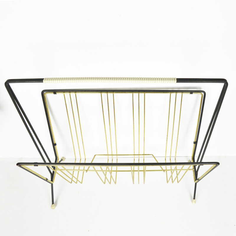 Vintage steel magazine rack, Germany 1960s