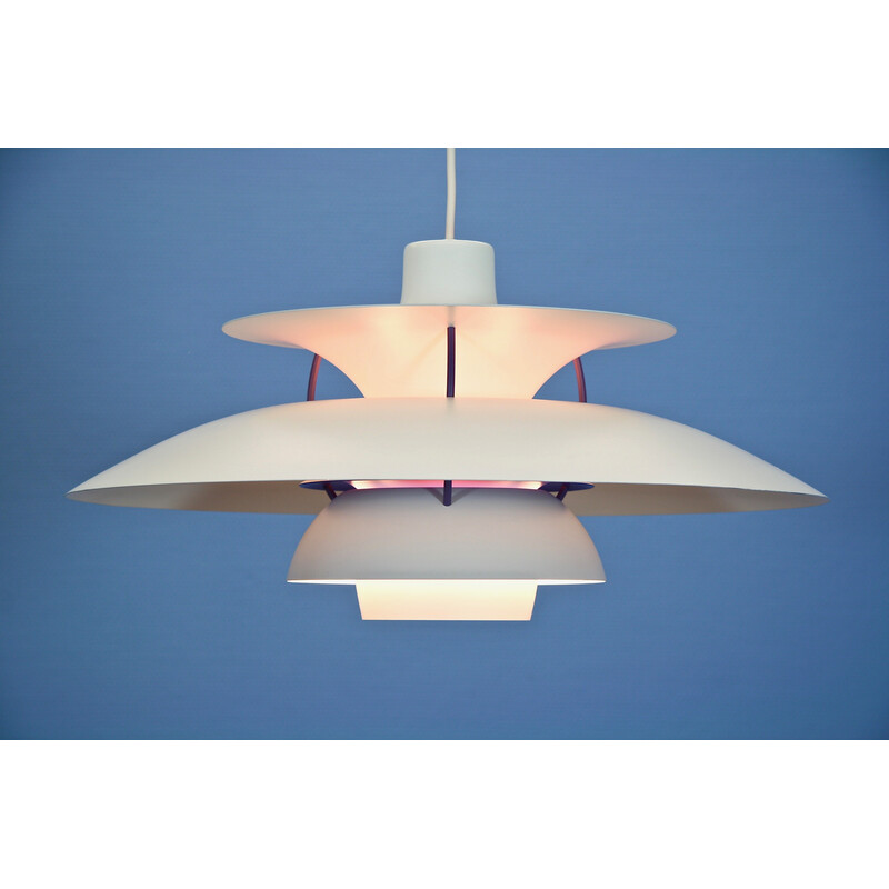 Lampada a sospensione vintage Ph5 in bianco di Poul Henningsen per Louis Poulsen, Danimarca 1960