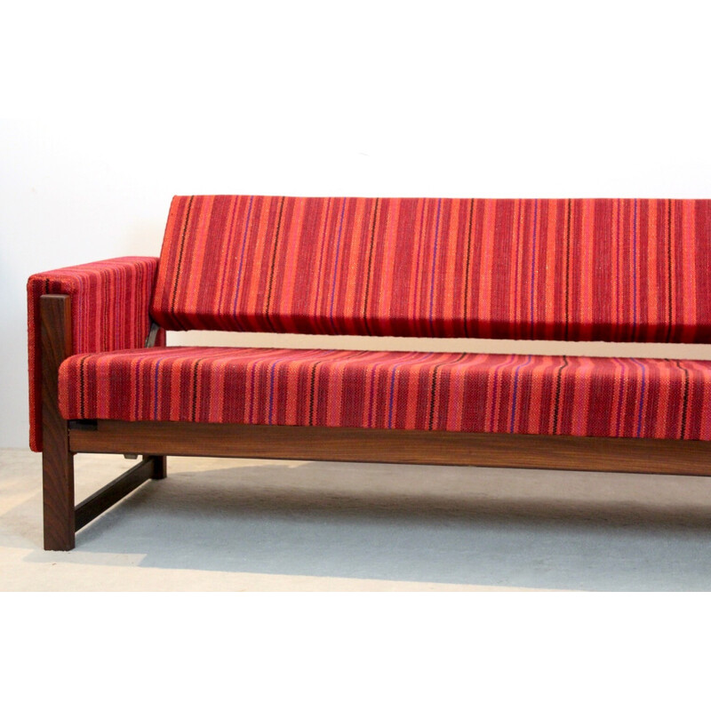 Vintage Mx01 sofa bed in teak and upholstery by Yngve Ekström for Pastoe, Netherlands 1950