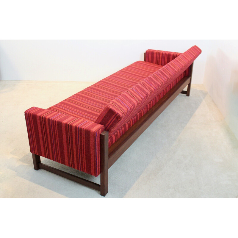 Vintage Mx01 sofa bed in teak and upholstery by Yngve Ekström for Pastoe, Netherlands 1950