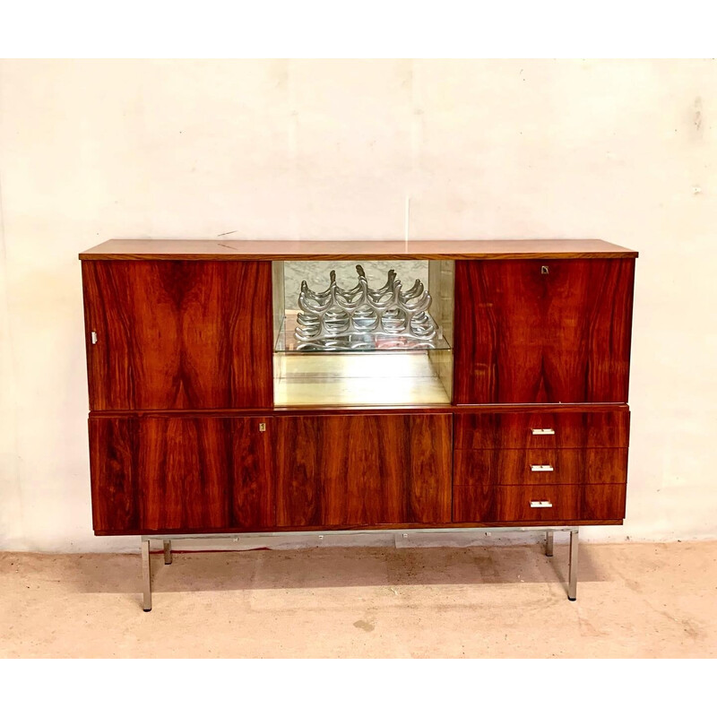 Vintage rosewood highboard, Belgium 1960-1970s