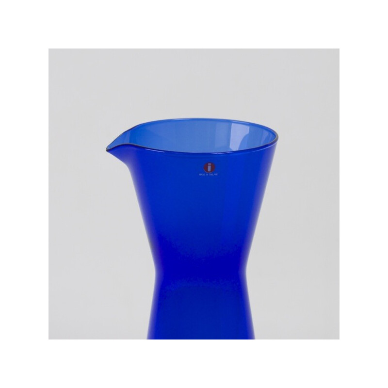 Vintage Kartio blue glass pitcher by Kaj Franck for Iittala, Finland