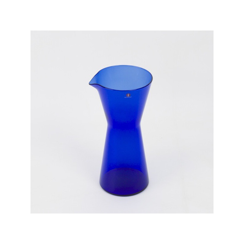 Vintage Kartio blue glass pitcher by Kaj Franck for Iittala, Finland