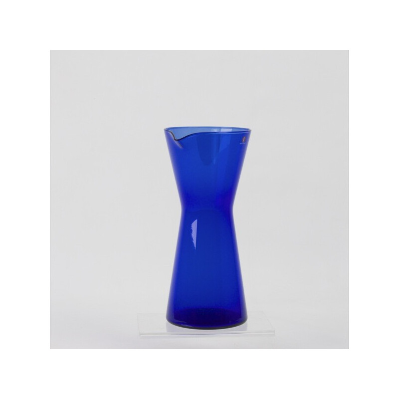 Vintage Kartio jarro de vidro azul de Kaj Franck para Iittala, Finlândia