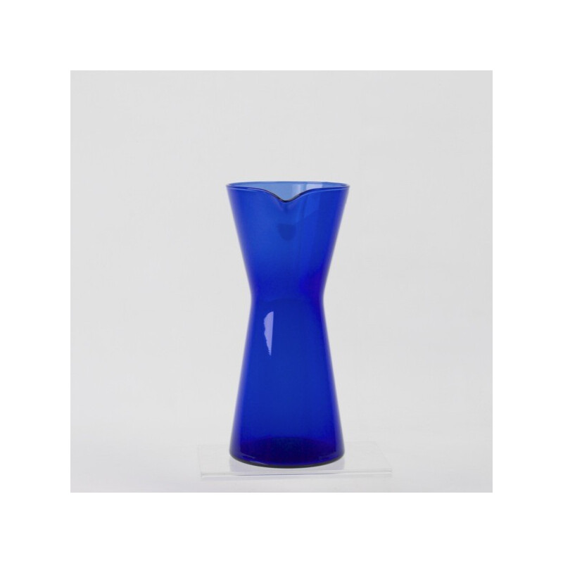 Vintage Kartio blue glass pitcher by Kaj Franck for Iittala, Finland