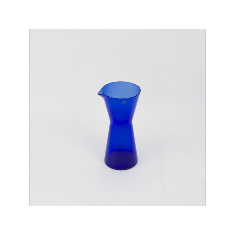 Vintage Kartio blue glass pitcher by Kaj Franck for Iittala, Finland