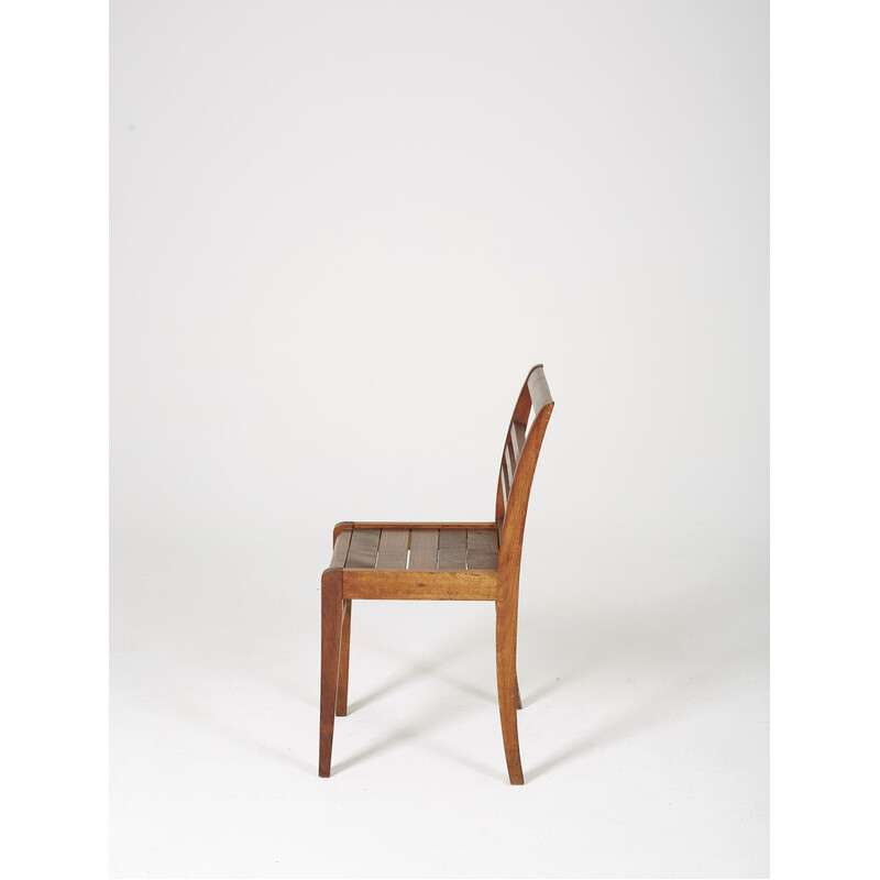 Juego de 6 sillas vintage de roble Reconstrucción de René Gabriel, Francia 1940