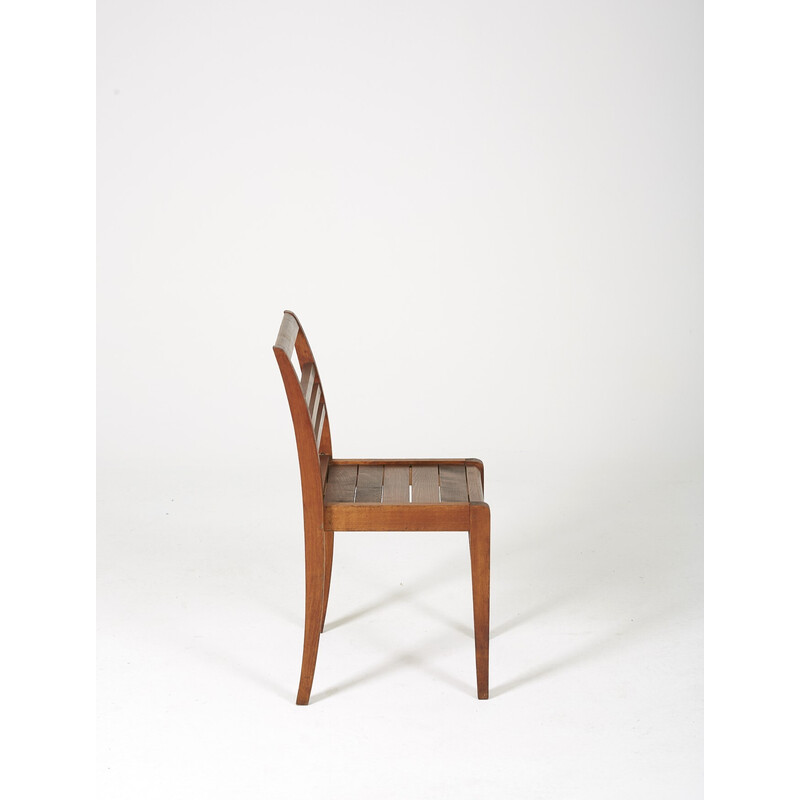 Set of 6 vintage Reconstruction oakwood chairs by René Gabriel, France 1940