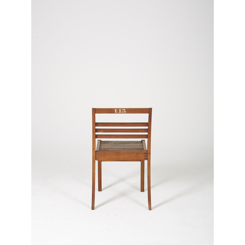 Set of 6 vintage Reconstruction oakwood chairs by René Gabriel, France 1940