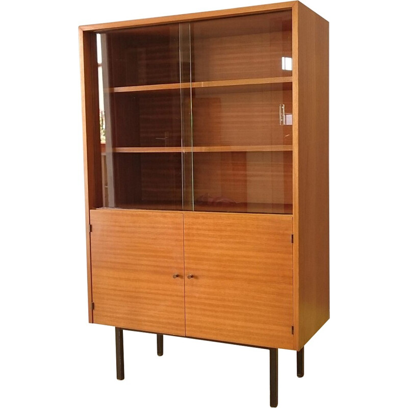 Mid-century small bookcase with a window glass - 1960s