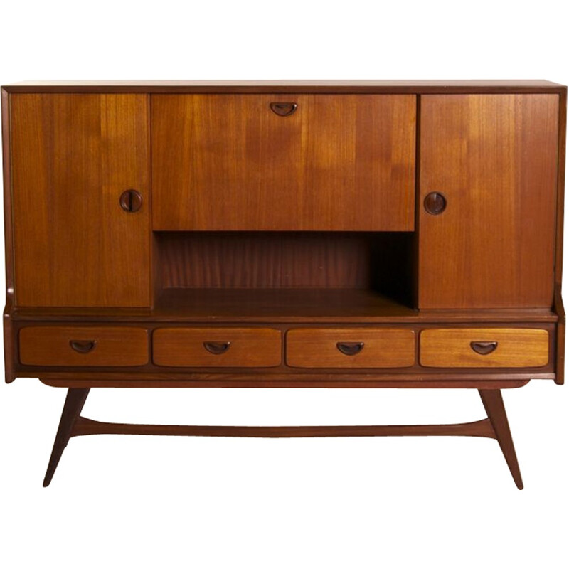 Dutch highboard in teak by Louis van Teeffelen for Webé - 1960s