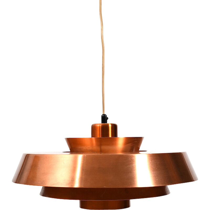 Lámpara colgante Nova de cobre vintage de Jo Hammerborg para Fog
