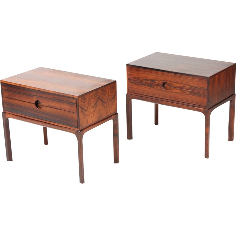 Pair of Danish Rosewood Night Stands by Kai Kristiansen for Aksel Kjersgaard - 1960s