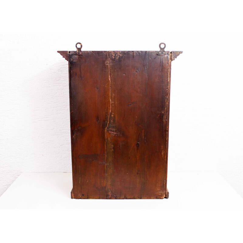 Armario de pared vintage de madera maciza, 1950