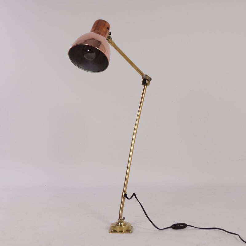 Bauhaus Wall Lamp of Copper and Brass by KANDEM - 1930s.