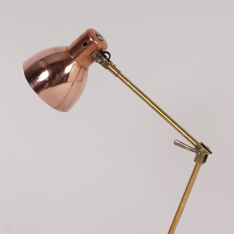 Bauhaus Wall Lamp of Copper and Brass by KANDEM - 1930s.