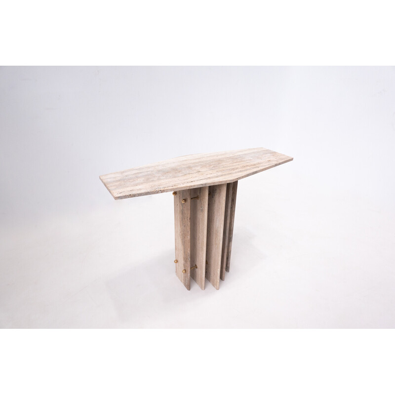 Vintage travertine console, Italy