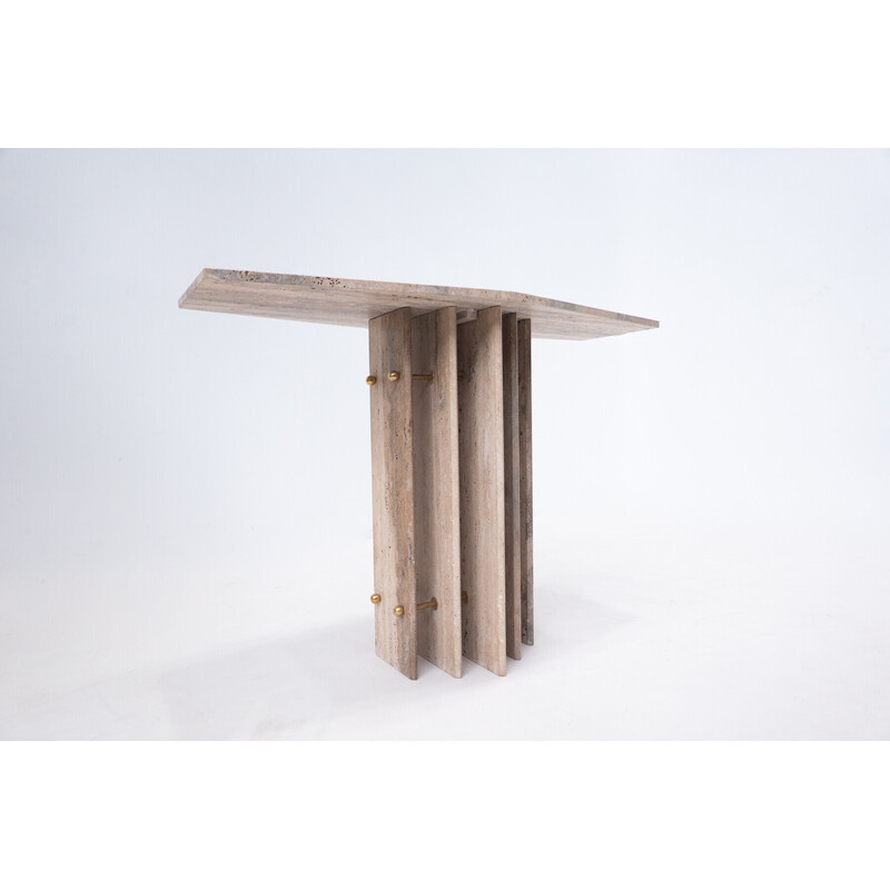 Vintage travertine console, Italy