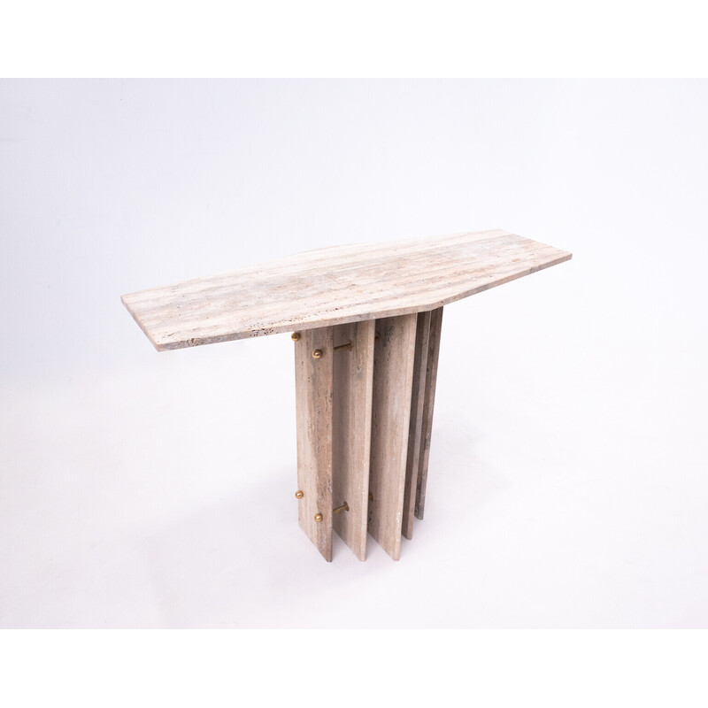 Vintage travertine console, Italy