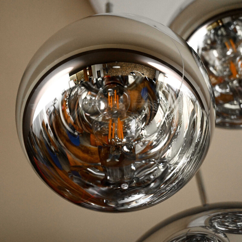 Vintage-Kronleuchter "Mirror ball" aus transparentem Kunststoff von Tom Dixon