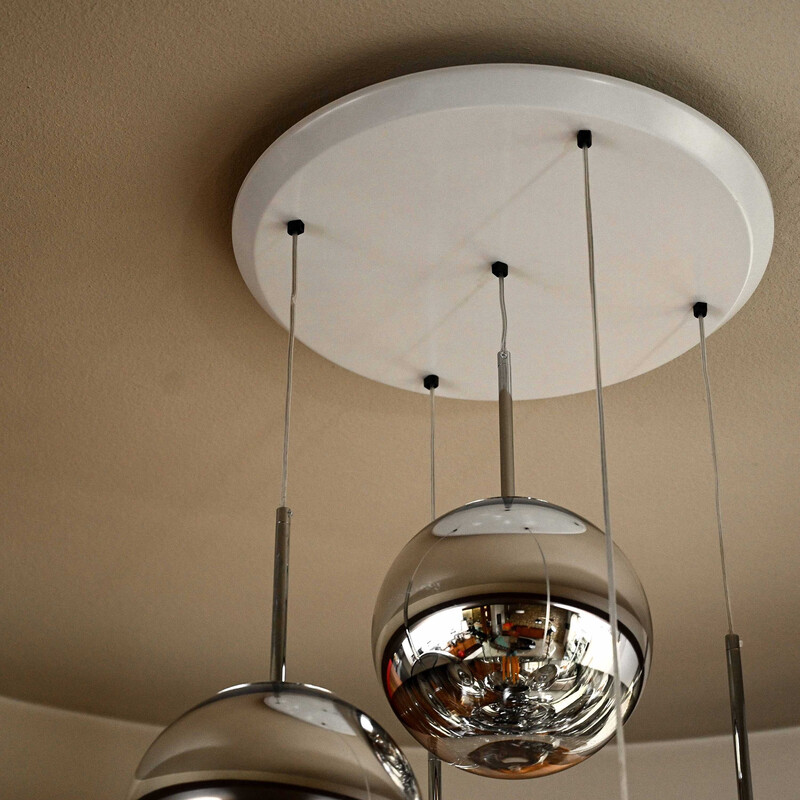 Vintage "Mirror ball" chandelier in transparent plastic by Tom Dixon