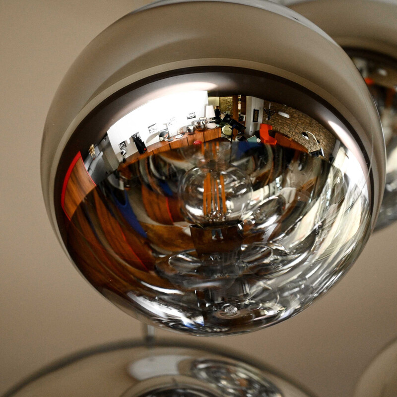 Araña vintage "Bola de espejos" de plástico transparente de Tom Dixon