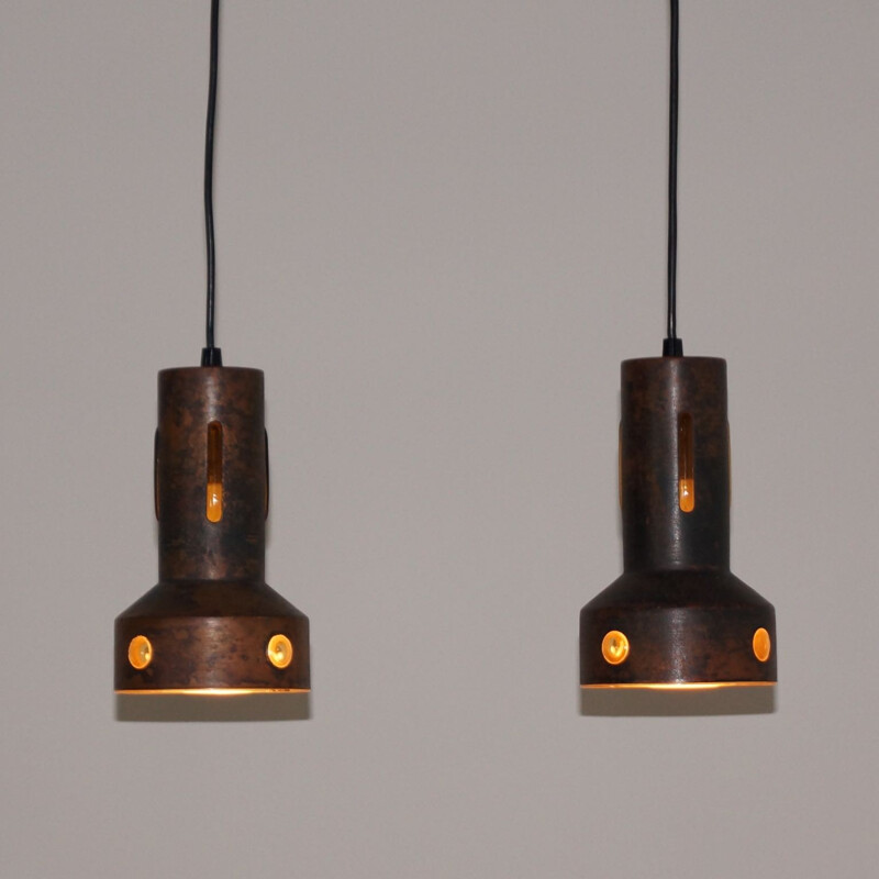 Pair of Copper pendant lights by Nanny Still - 1960s