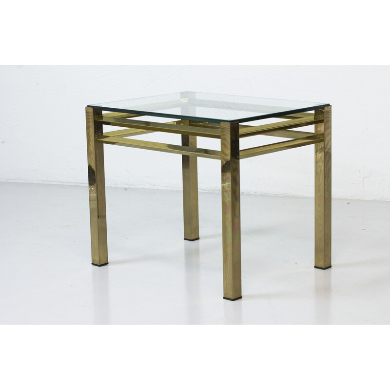 Brass and glass side table - 1970s