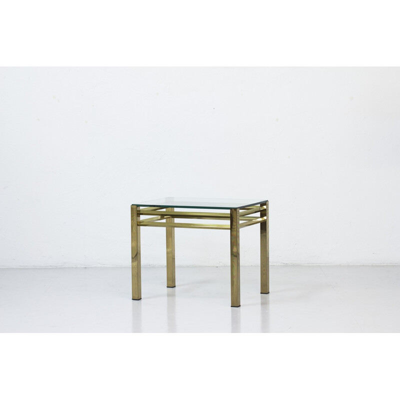 Brass and glass side table - 1970s