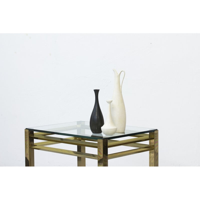 Brass and glass side table - 1970s