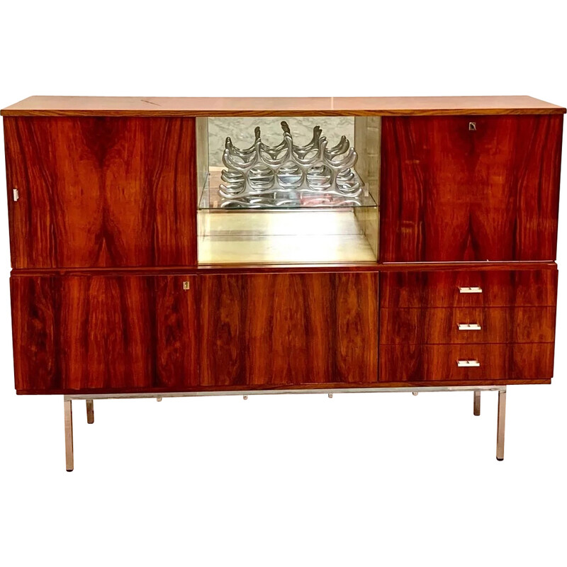 Vintage rosewood highboard, Belgium 1960-1970s