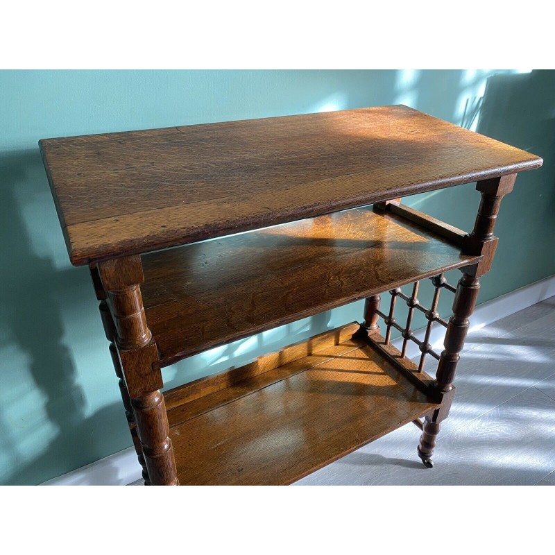 Vintage oak reading bookcase by Leonard Wyburn for Liberty of London, 1900s