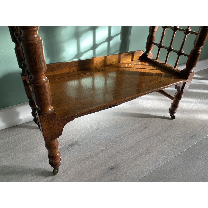 Vintage oak reading bookcase by Leonard Wyburn for Liberty of London, 1900s