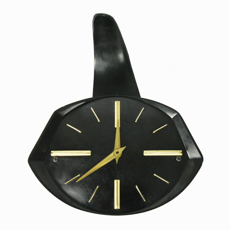 Vintage bakelite mantel clock, Czechoslovakia 1950s