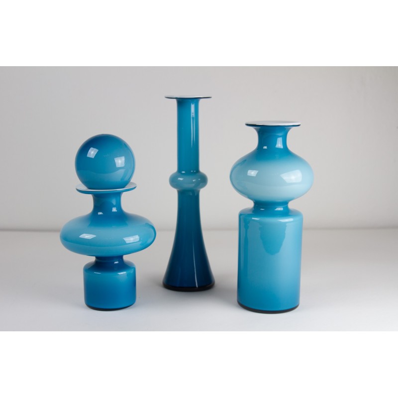 Conjunto de 3 vasos de Carnaby dinamarqueses vintage de Per Lütken para Holmegaard, década de 1960