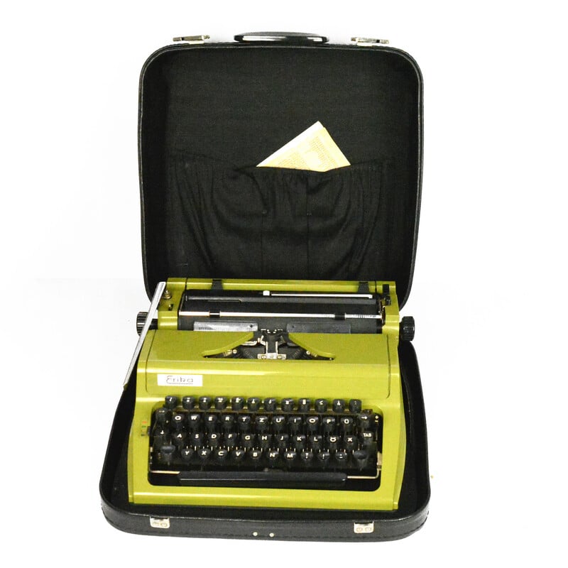 Vintage Erika suitcase typewriter by Veb Robotron Berlin, Germany 1980s